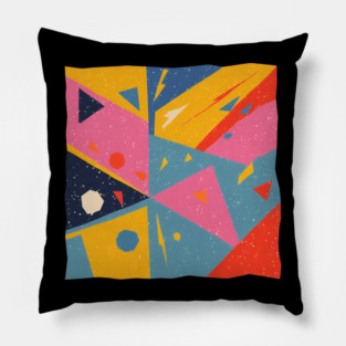 Bold Abstract Shapes - Colorful Geometric Risograph Pillow