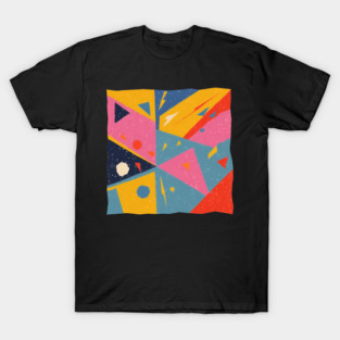 Bold Abstract Shapes - Colorful Geometric Risograph T-Shirt