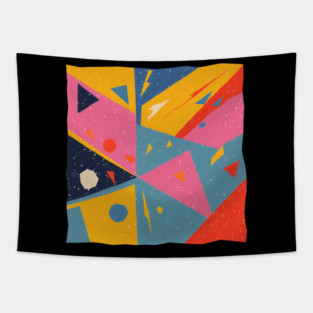 Bold Abstract Shapes - Colorful Geometric Risograph Tapestry