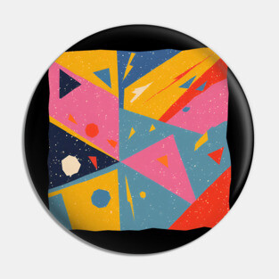 Bold Abstract Shapes - Colorful Geometric Risograph Pin