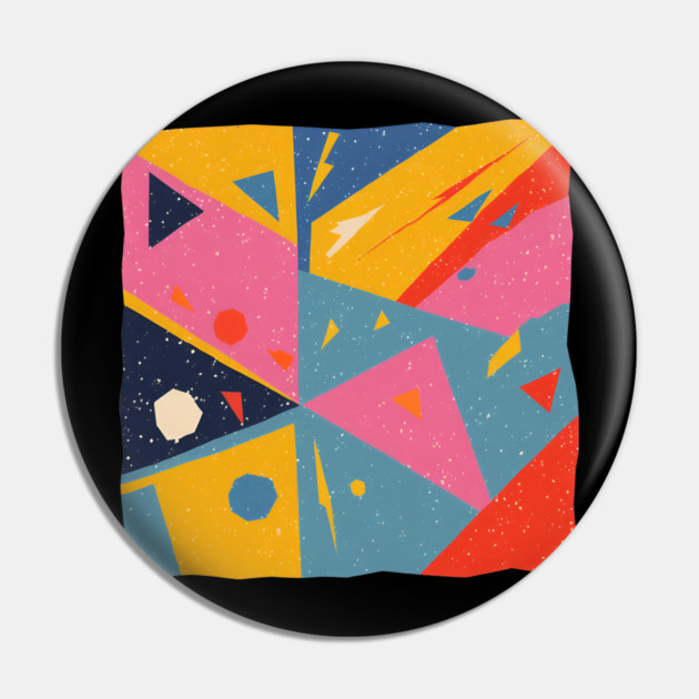 Bold Abstract Shapes - Colorful Geometric Risograph Pin by TuncGK