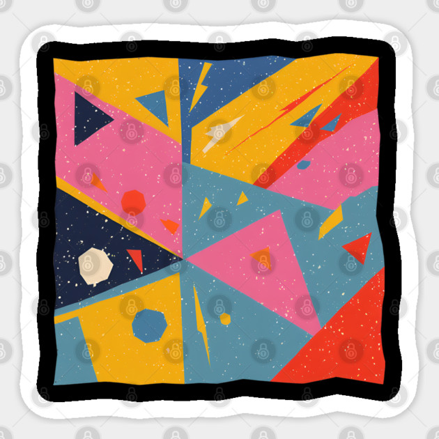 Bold Abstract Shapes - Colorful Geometric Risograph Sticker by TuncGK