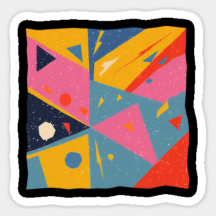 Bold Abstract Shapes - Colorful Geometric Risograph Magnet