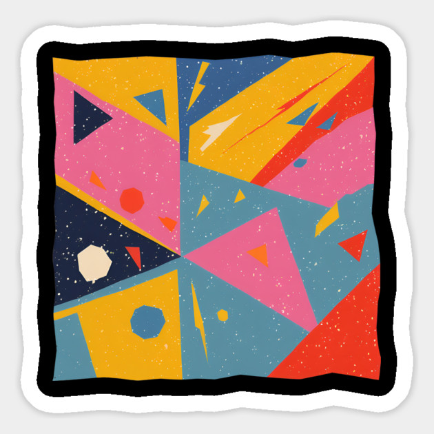Bold Abstract Shapes - Colorful Geometric Risograph Magnet by TuncGK