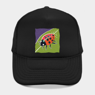 Colorful Ladybug - Vibrant Nature Risograph Art Hat