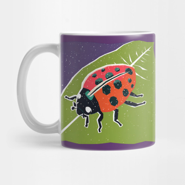 Colorful Ladybug - Vibrant Nature Risograph Art by TuncGK