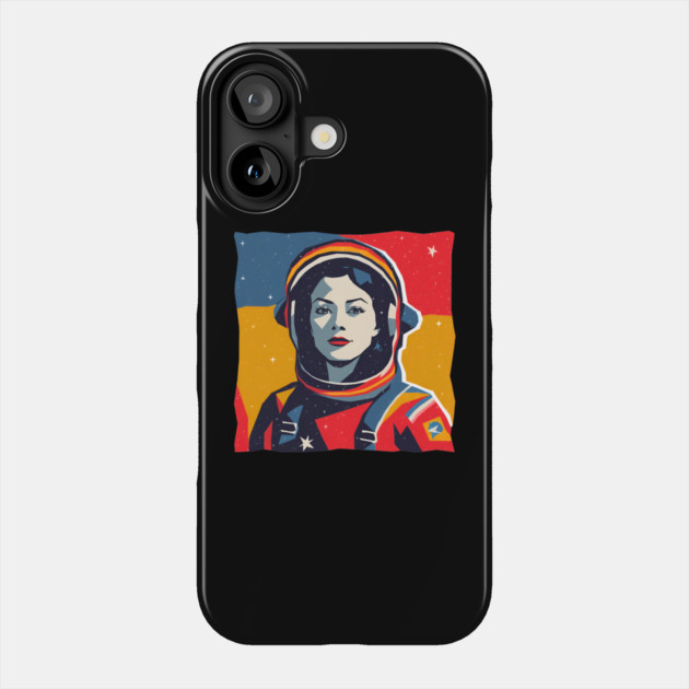 Female Astronaut Illustration - Vibrant Space Art Phone Case by TuncGK