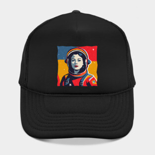 Female Astronaut Illustration - Vibrant Space Art Hat