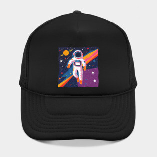 Bold Astronaut Illustration - Vibrant Space Art Hat