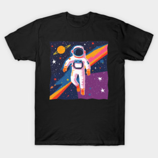 Bold Astronaut Illustration - Vibrant Space Art T-Shirt