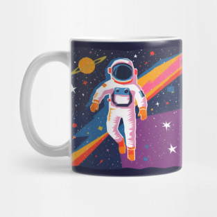 Bold Astronaut Illustration - Vibrant Space Art Mug