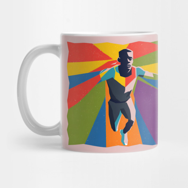 Vibrant Athlete in Motion - Bold Risograph Print by TuncGK