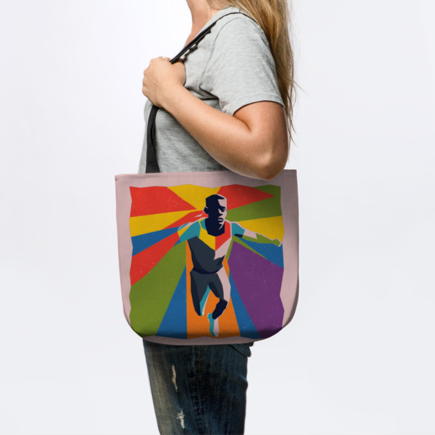 Vibrant Athlete in Motion - Bold Risograph Print by TuncGK