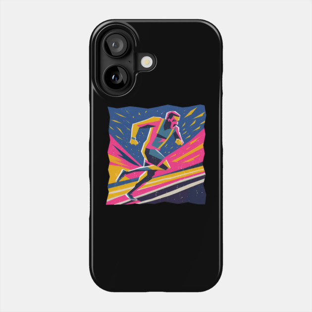 Angry Runner Racing - Pop Art Risograph Print Phone Case by TuncGK