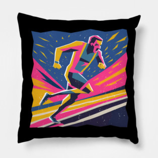 Angry Runner Racing - Pop Art Risograph Print Pillow