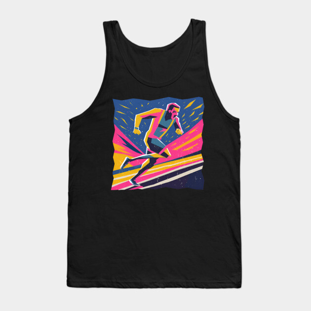 Angry Runner Racing - Pop Art Risograph Print Tank Top by TuncGK