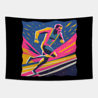 Angry Runner Racing - Pop Art Risograph Print Tapestry