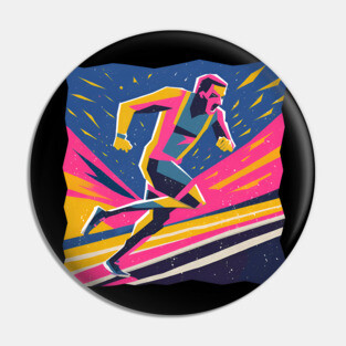 Angry Runner Racing - Pop Art Risograph Print Pin