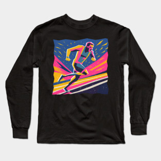 Angry Runner Racing - Pop Art Risograph Print Long Sleeve T-Shirt