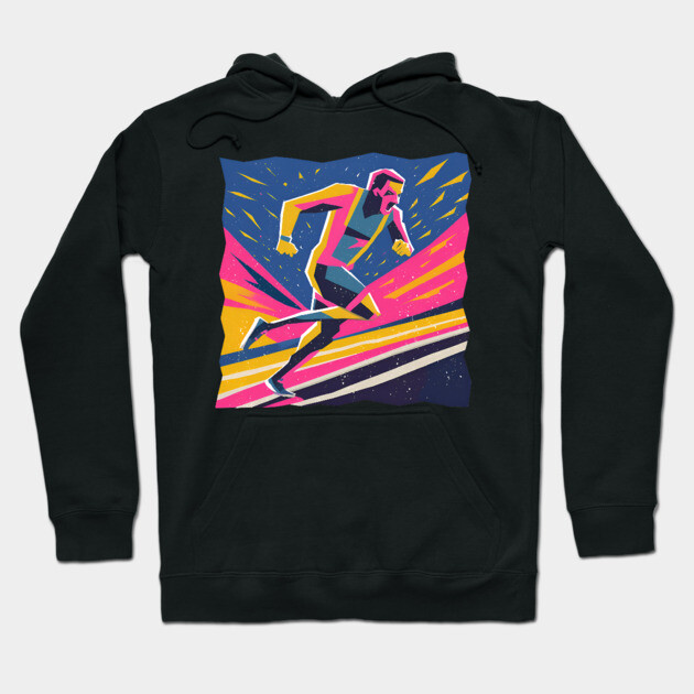 Angry Runner Racing - Pop Art Risograph Print Hoodie by TuncGK