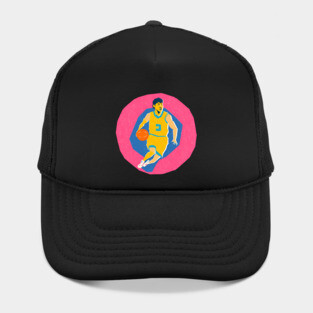 Basketball Player in Motion - Vibrant Sports Print Hat