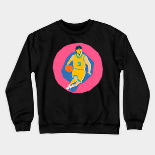 Basketball Player in Motion - Vibrant Sports Print Crewneck Sweatshirt