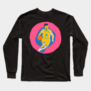 Basketball Player in Motion - Vibrant Sports Print Long Sleeve T-Shirt