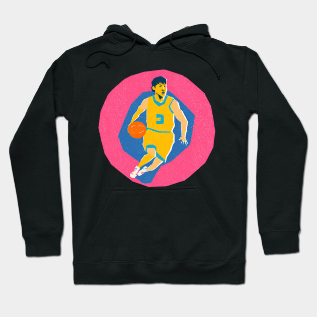 Basketball Player in Motion - Vibrant Sports Print Hoodie by TuncGK
