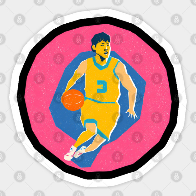 Basketball Player in Motion - Vibrant Sports Print Sticker by TuncGK