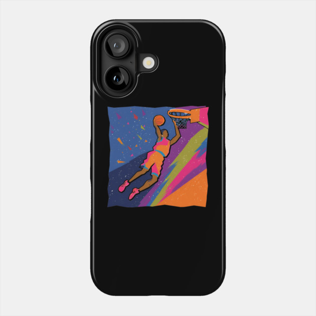 Slam Dunk Action - Bold Risograph Basketball Art Phone Case by TuncGK