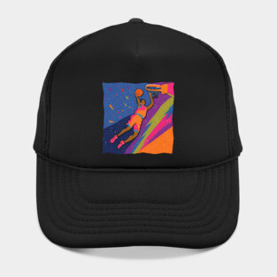 Slam Dunk Action - Bold Risograph Basketball Art Hat