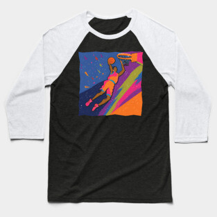 Slam Dunk Action - Bold Risograph Basketball Art Baseball T-Shirt