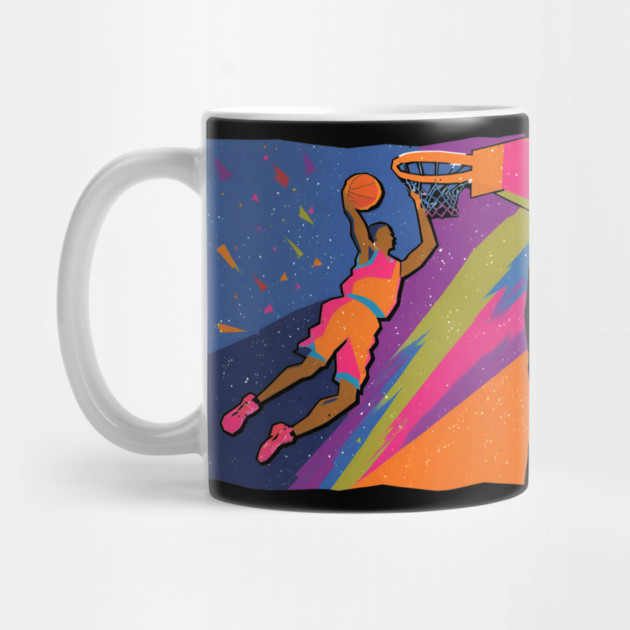 Slam Dunk Action - Bold Risograph Basketball Art by TuncGK