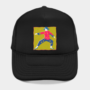 Retro Martial Arts Dancer - Vibrant Risograph Print Hat