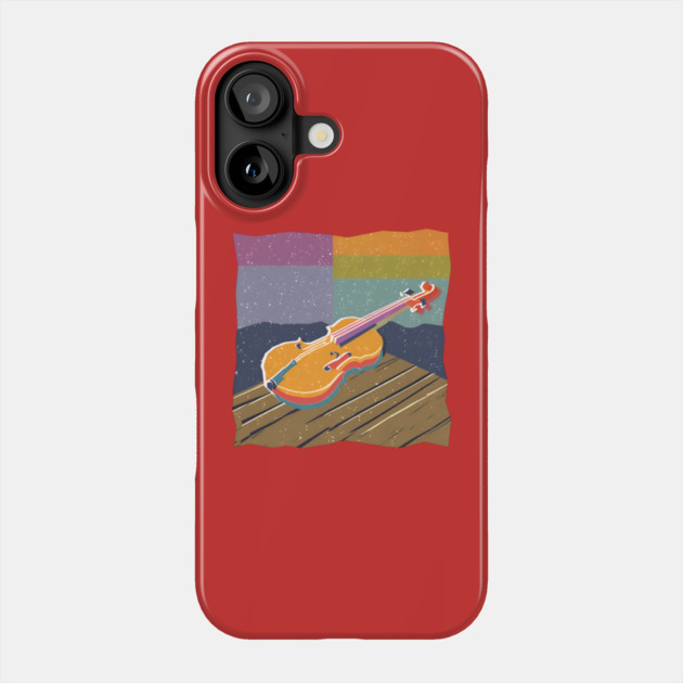 Vibrant Violin Risograph Art - Musical Instrument Phone Case by TuncGK