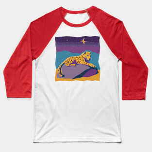 Retro Leopard Illustration - Bold Jungle Vibes Baseball T-Shirt