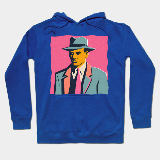 Retro Mafia Boss - Bold Risograph Vintage Design Hoodie by TuncGK