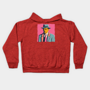 Retro Mafia Boss - Bold Risograph Vintage Design Kids Hoodie