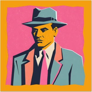 Retro Mafia Boss - Bold Risograph Vintage Design Posters and Art