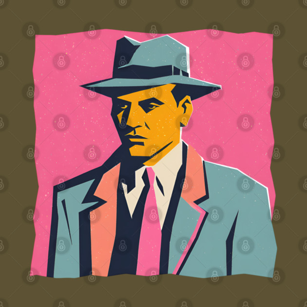 Retro Mafia Boss - Bold Risograph Vintage Design by TuncGK