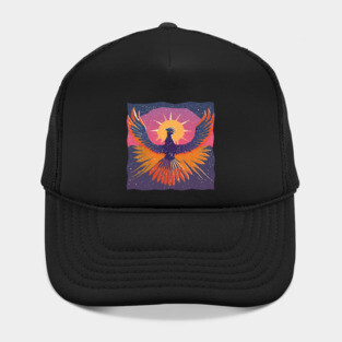 Rising Phoenix - Retro Risograph Fantasy Art Hat
