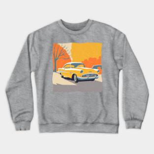 Retro Vintage Car - Vibrant Risograph Design Crewneck Sweatshirt