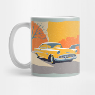 Retro Vintage Car - Vibrant Risograph Design Mug