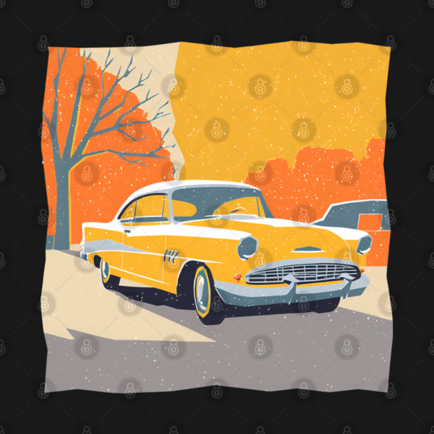 Retro Vintage Car - Vibrant Risograph Design by TuncGK