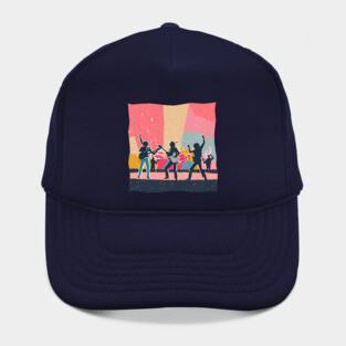 Retro Rock Band Risograph Design - Bold Music Art Hat