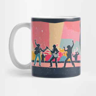 Retro Rock Band Risograph Design - Bold Music Art Mug