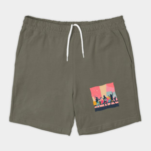 Retro Rock Band Risograph Design - Bold Music Art Shorts