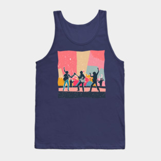 Retro Rock Band Risograph Design - Bold Music Art Tank Top