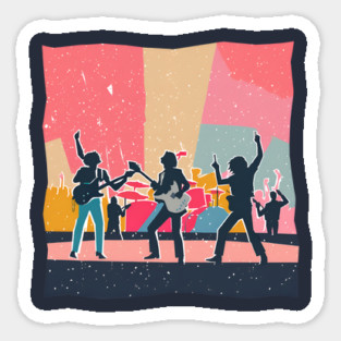 Retro Rock Band Risograph Design - Bold Music Art Magnet