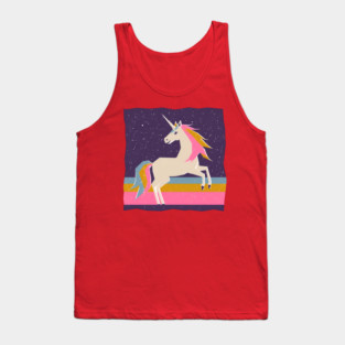 Magical Unicorn in Colorful Risograph Style Tank Top